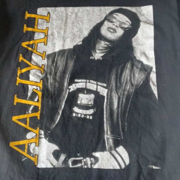 Aaliyah Black Graphic Tee - Short Sleeve vintage - Picture 1 of 4
